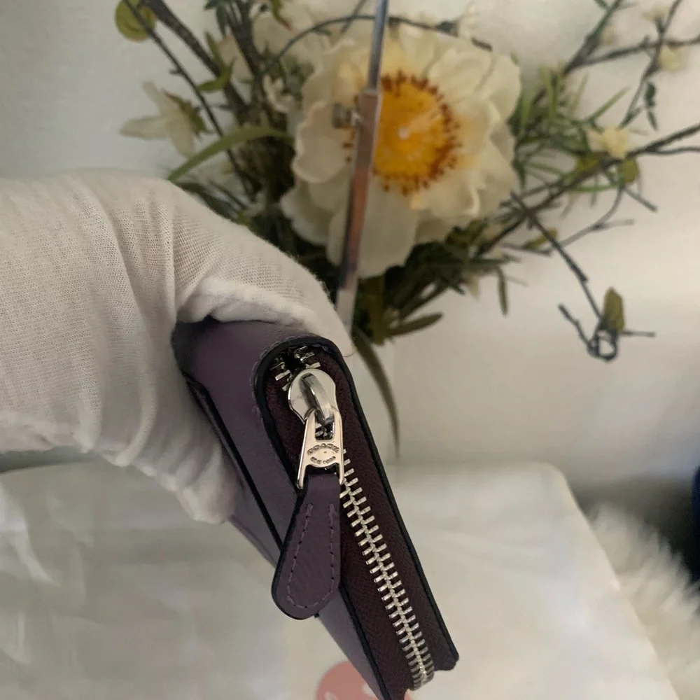 Coach Accordion Zip Around Lavender Wallet